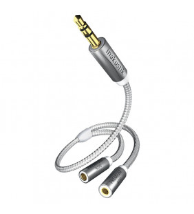 In-Akustik Premium Y-adapter, 3.5 Phone <> 2 Phone(F), 00410212